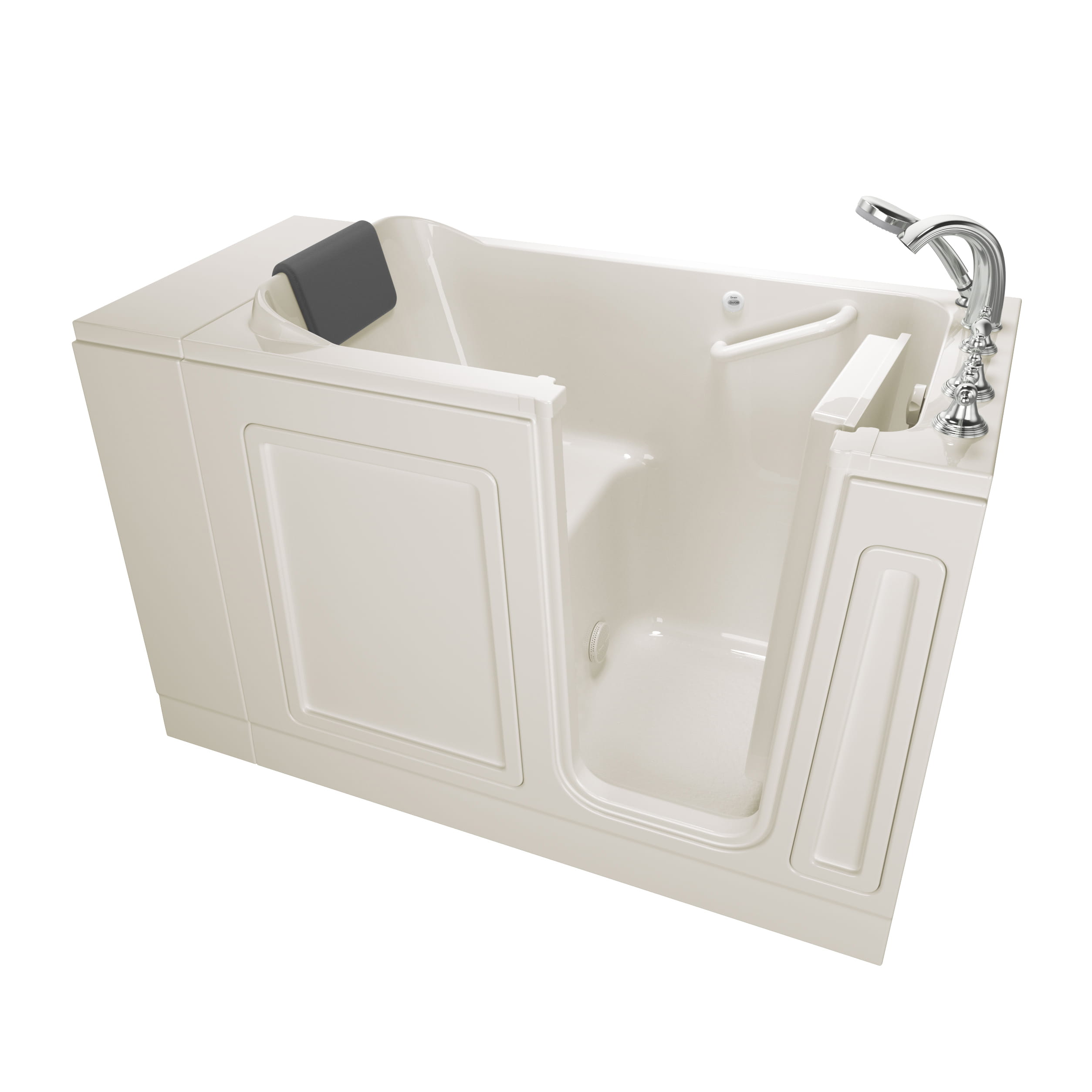 Acrylic Luxury Series 28 x 48 Inch Walk in Tub With Soaker System   Right Hand Drain With Faucet WIB LINEN